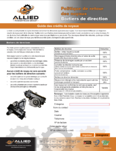 Core Policy Steering Gears - FR